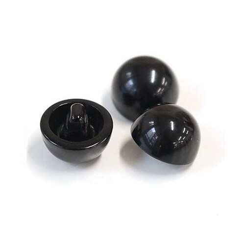 目玉ボタン 裏穴タイプ 13mm 黒 1