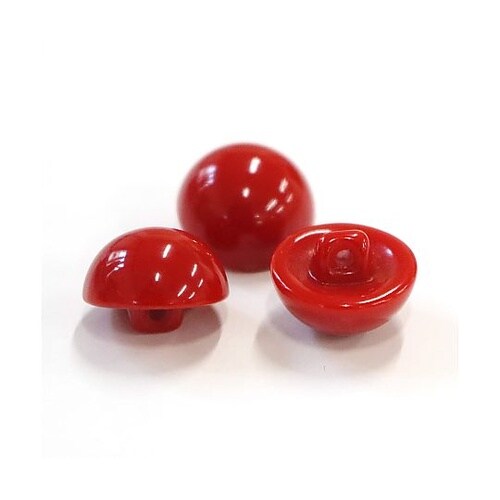 目玉ボタン 裏穴タイプ 15mm 赤 1