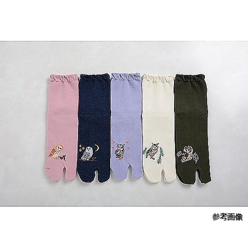 オーガニックコットンフクロウ柄足袋ソック
