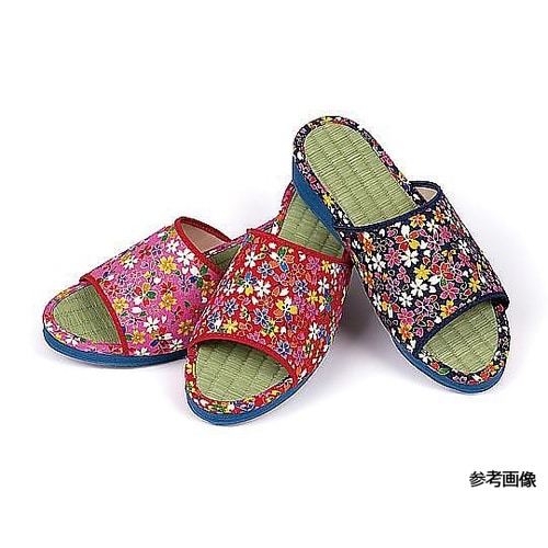 和柄美脚サンダル 花柄金襴 朱 Lサイズ