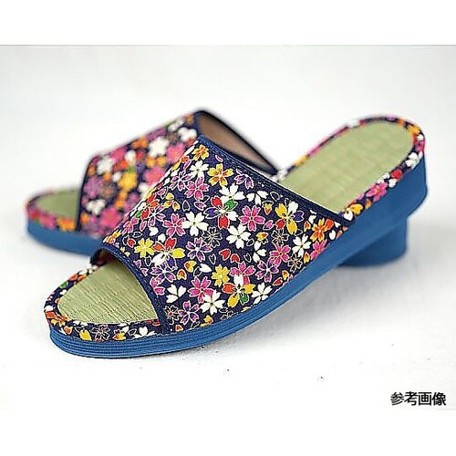 和柄美脚サンダル 花柄金襴 朱 Lサイズ