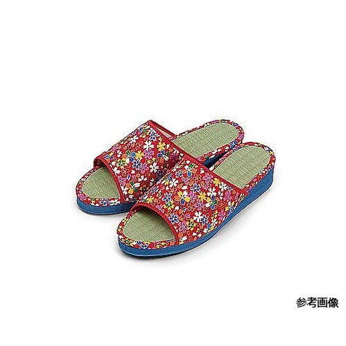 和柄美脚サンダル 花柄金襴 朱 Lサイズ