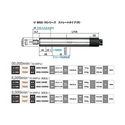 ストレートエアーモータースピンドル(78