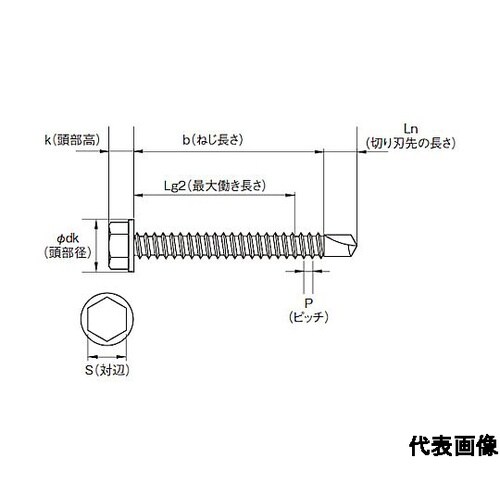 ユニポイントドリルねじ HE×タイプ ブ