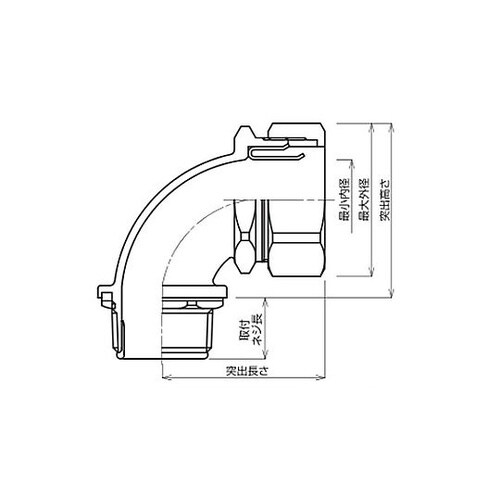 ネジ用90度アングルコネクタ 1箱(10