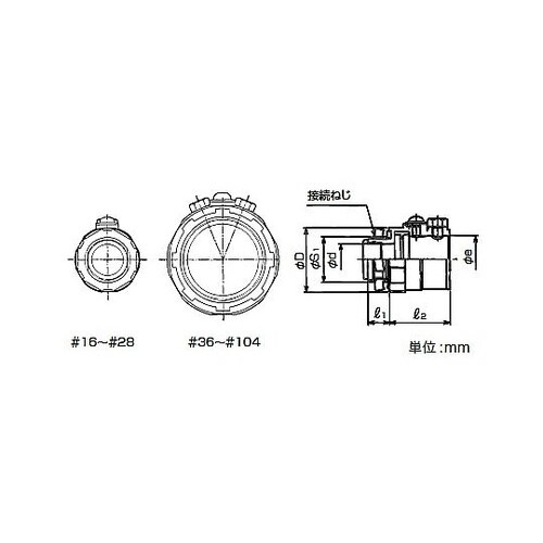 防水型ねじなしコネクタ GJBG 82