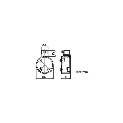 ねじ無露出丸ボックス 1方出 LEBR2