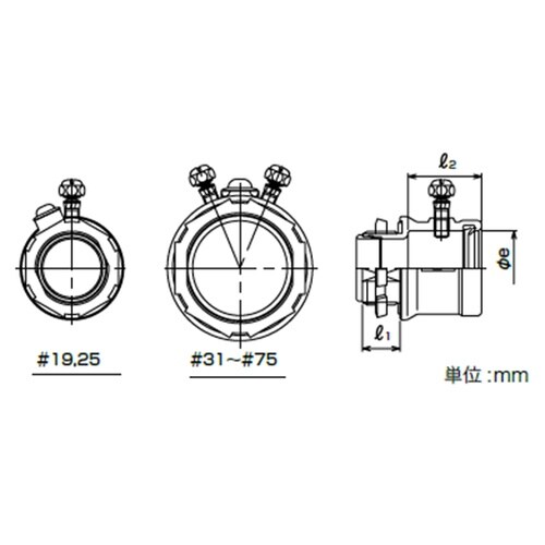 電線管防水ねじなしコネクタ ZWBE25