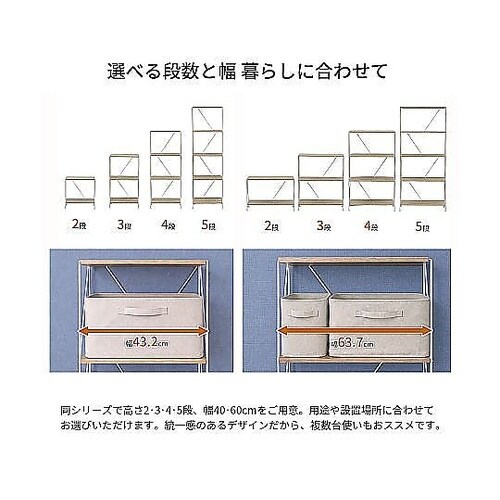 シンプルラック 40cm幅 2段 SPR