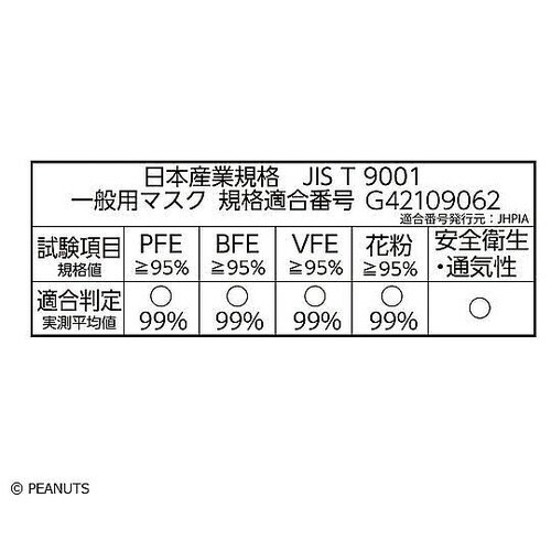 こども不織布マスク スヌーピー 1パッ