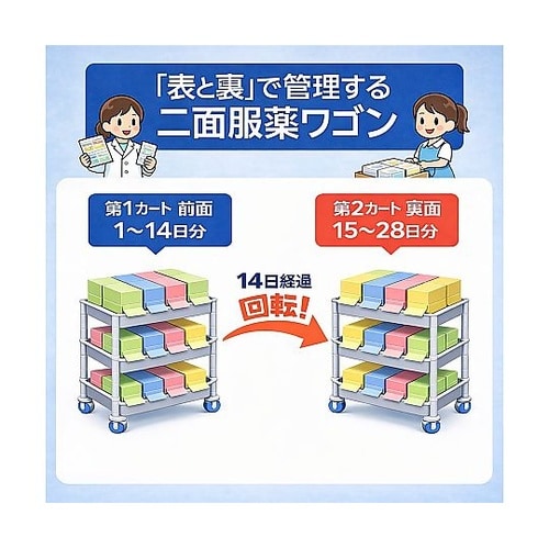 お薬束カラー配薬カート HC0001