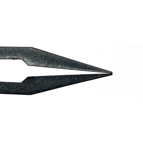 プラスチック製ピンセット 黒色 先平 P