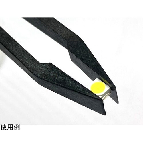 プラスチック製ピンセット 黒色 幅広 P