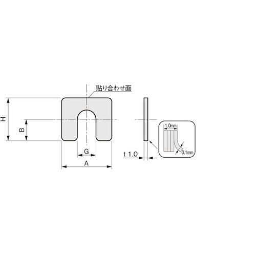 ベース用シム ラミネート端面 SUS M