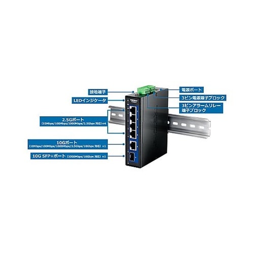 6ポート産業用スイッチングハブ 2.5G
