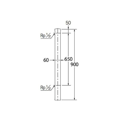 Rp1/2” 水栓柱(ステンレス製/60