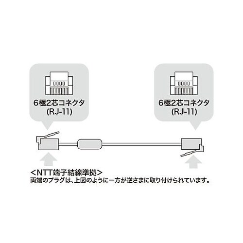10m モジュラーコード(6極2芯/ノイ