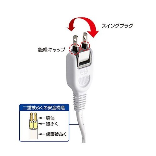 125V/15Ax0.5m 分配コード(