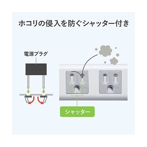 AC125V/15Ax5m タップ(6口