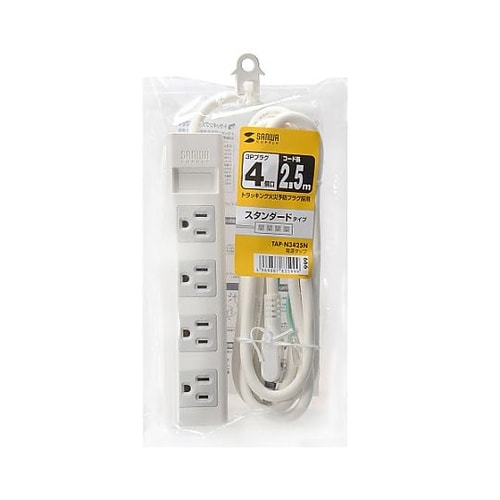 AC125V/15Ax2.5m タップ(