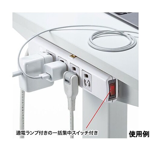 AC125V/15Ax3m タップ(4口