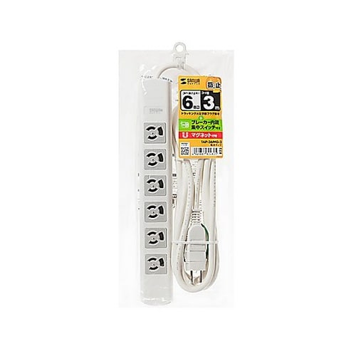 AC125V/15Ax3m タップ(6口