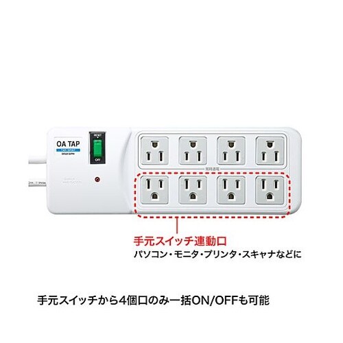 2.5m タップ(8口/4口連動手元スイ