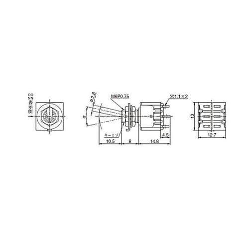 125V/6A 2極双投/トグルスイッチ