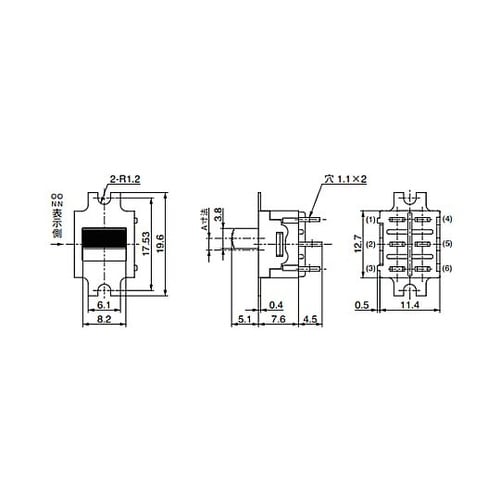 125V/3A 2極双投/小型スライドス