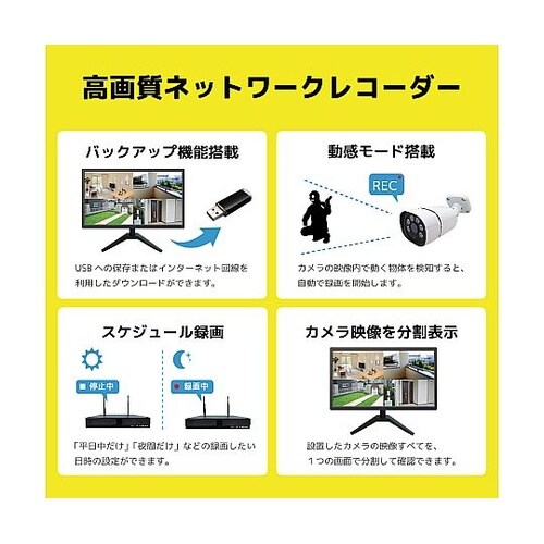 400万画素NVR−PoE有線タイプ カ