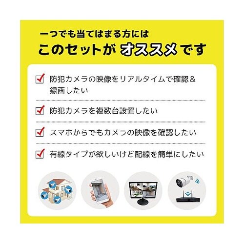 400万画素NVR−PoE有線タイプ カ