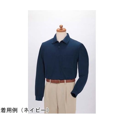 メンズT/C長袖ポロシャツ ブルー M