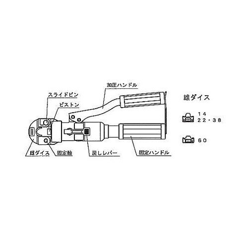 14.0−60.0mm2 油圧圧着工具(