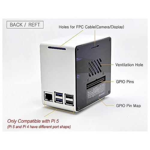 ラズパイ5用 ミニタワーケース 銀 EC