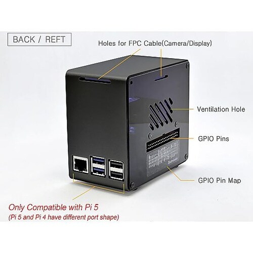 ラズパイ5用 ミニタワーケース 黒 EC