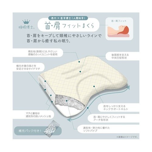 西川 睡眠博士 首肩フィットまくら 高め
