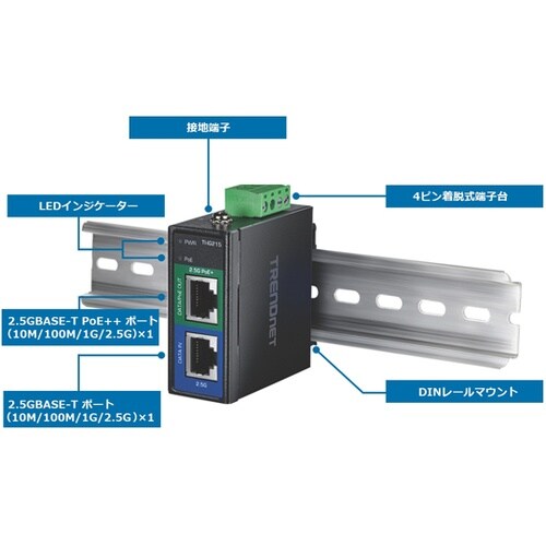 産業用2.5G PoE++インジェクター