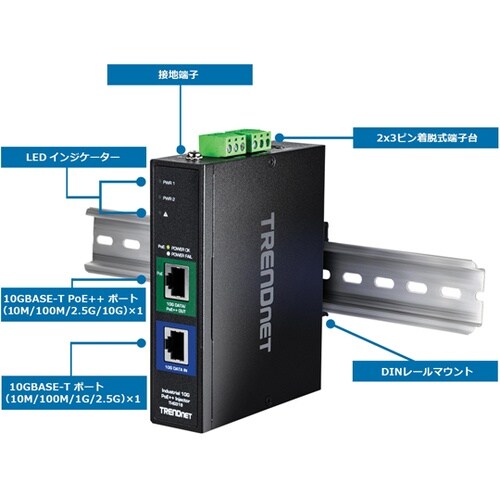 産業用10G PoE++インジェクター