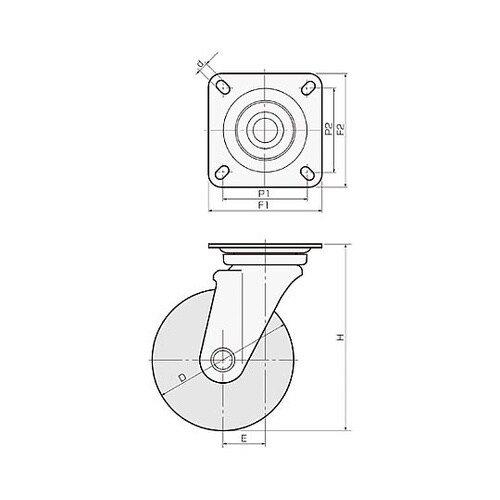 75mm キャスター(自在金具/Wストッ