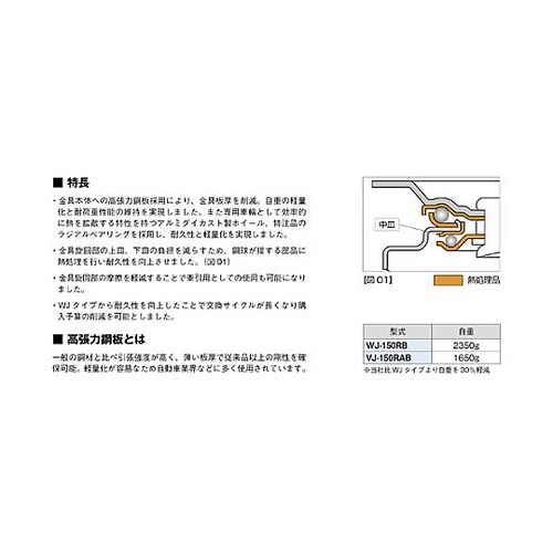150mm 牽引用キャスタ−(自在/軽量