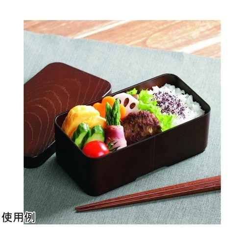 曲げわっぱ風弁当箱 長角型 茶 TW−0
