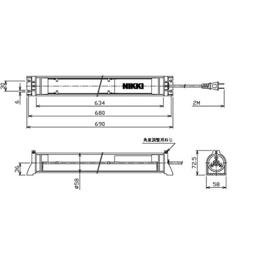 筒型防水LEDライト AC100V 22