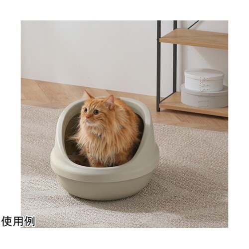 猫のトイレ ハーフカバー ブラウン P−
