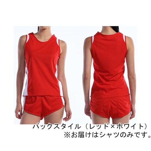 ウィメンズランニングシャツ ホワイト×ブ