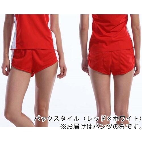 ウィメンズランニングパンツ ホワイト×ブ