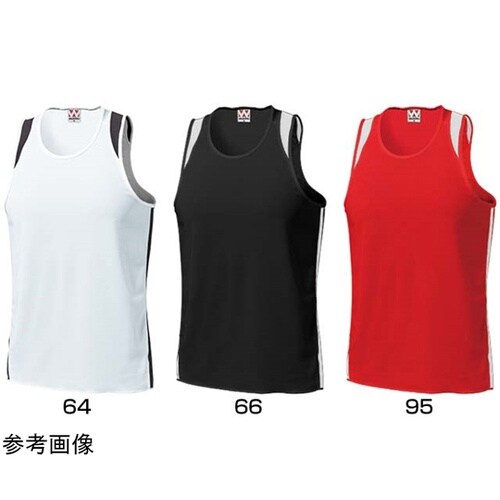 ウィメンズランニングシャツ レッド×ホワ