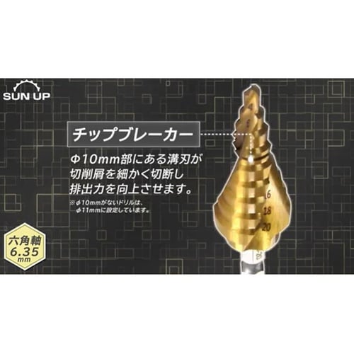 真速スパイラルステップドリル(タケノコド