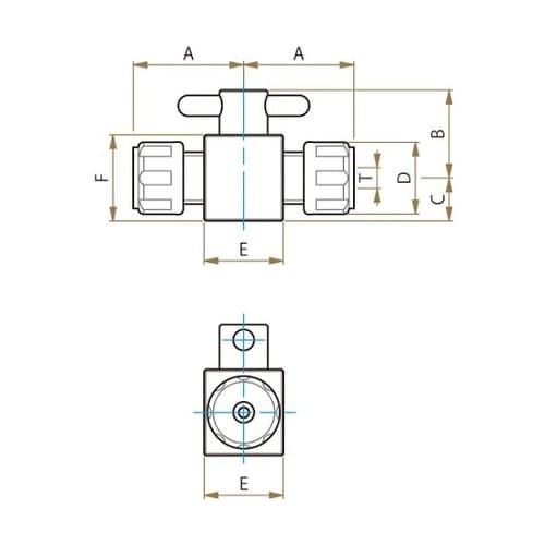 PTFE2方バルブ圧入型 12φ F−2