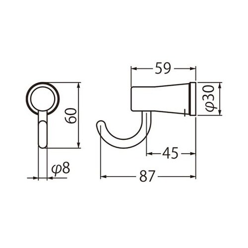 CW−3 ハミルトンフック白木ウッド