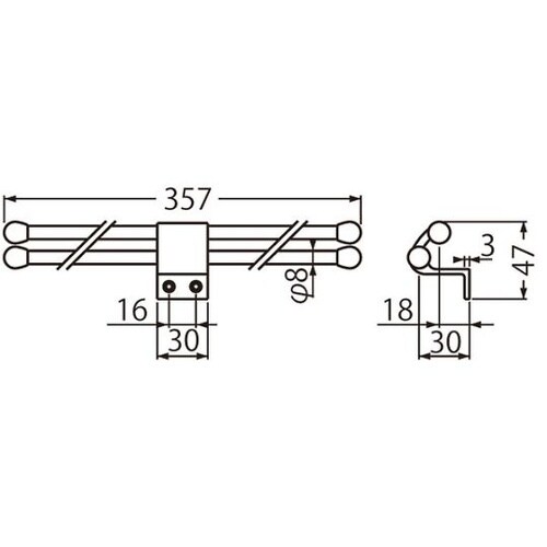 NH−7パラレルS形掛棒350ゴールド